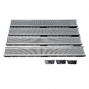 DB Actie Lijngoot gegalvaniseerd slim line incl 2x eindkap/uitloop 1x dicht (doos á 4 stuks)