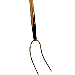 Hooivork - 2 tanden - Met veerbus - Essenhouten steel - 135 cm