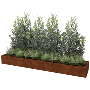 Cortenstaal plantenbak XXL - Rechthoek - 300 x 60 x 60 cm - Zonder bodemplaat