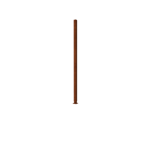 Cortenstaal schutting H - Eindpaal met voetplaat - 190 x 6 x 6 cm - Voor 3x paneel 63,3 cm