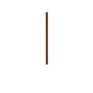 Cortenstaal schutting H - Hoekpaal met voetplaat - 190 x 6 x 6 cm - Voor 3x paneel 63,3 cm