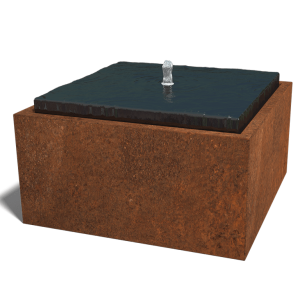 Cortenstaal watertafel - Orin - 80 x 80 x 40 cm - Zonder LED-verlichting