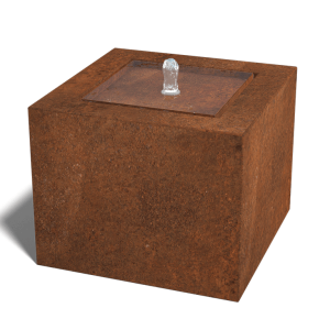 Cortenstaal watertafel - Lyra - 50 x 50 x 40 cm - Met LED-verlichting