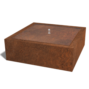 Cortenstaal watertafel 120 x 120 x 40 cm (met ledverlichting)