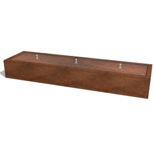 Cortenstaal watertafel 300 x 80 x 40 cm (met ledverlichting)