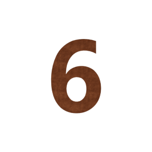 Cortenstaal huisnummer 6 - 15 cm