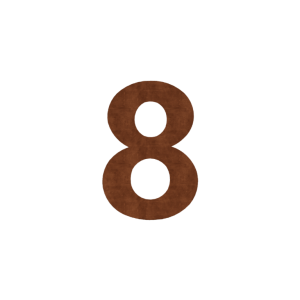 Cortenstaal huisnummer 8 - 15 cm