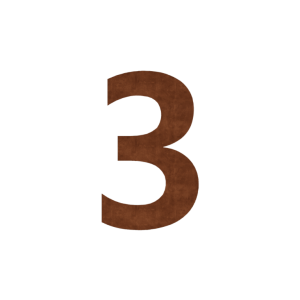 Cortenstaal huisnummer 3 - 30 cm