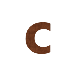 Cortenstaal huisnummer c - 30 cm