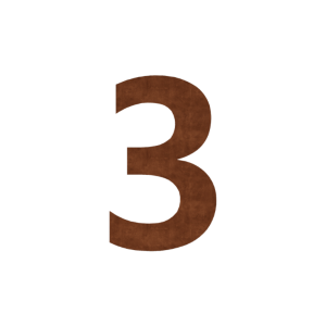 Cortenstaal huisnummer 3 - 80 cm