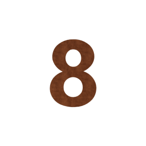 Cortenstaal huisnummer 8 - 80 cm