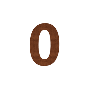 Cortenstaal huisnummer 0 - 80 cm