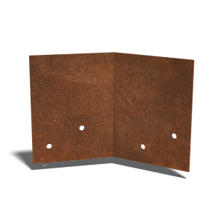 Cortenstaal koppelplaat 45º laag 12 - 15 cm