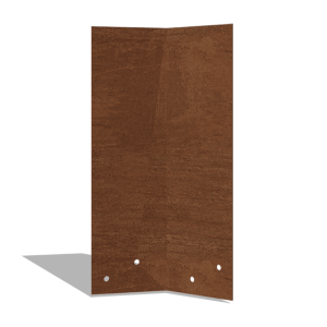 Cortenstaal koppelplaat 45º hoog 34 - 37,5 cm