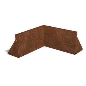 Cortenstaal keerwand - Binnenhoek - 50 x 50 x 30 cm