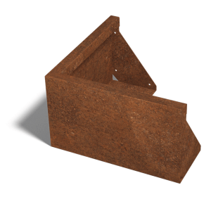 Cortenstaal keerwand - Buitenhoek - 50 x 50 x 30 cm
