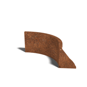 Cortenstaal keerwand binnenbocht 50 x 50 cm (hoogte 30 cm)