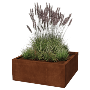 Cortenstaal gelaste plantenbak Montana 100 x 100 x 40 cm (zonder bodemplaat)