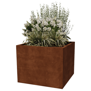 Cortenstaal plantenbak - Vierkant - 100 x 100 x 80 cm - Gelast - Zonder bodemplaat