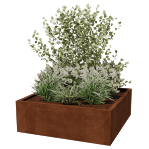 Cortenstaal plantenbak - Vierkant - 120 x 120 x 40 cm - Gelast - Zonder bodemplaat
