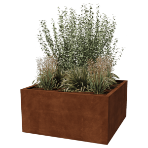 Cortenstaal gelaste plantenbak Montana 120 x 120 x 60 cm (zonder bodemplaat)