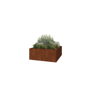 Cortenstaal plantenbak - Vierkant - 200 x 200 x 80 cm - Gelast - Zonder bodemplaat