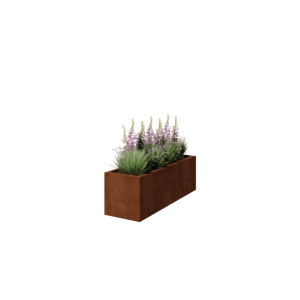 Cortenstaal gelaste plantenbak Montana 150 x 50 x 50 cm met bodem
