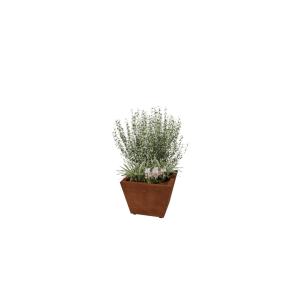 Cortenstaal gelaste plantenbak Cone 60 x 60 x 40 cm met bodem