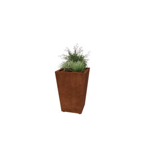Cortenstaal gelaste plantenbak Cone 60 x 60 x 80 cm met bodem