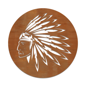 Cortenstaal wanddecoratie Indiaan - small