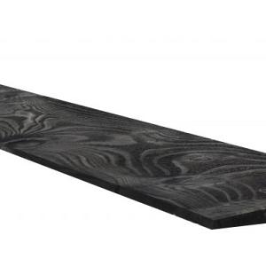 Vuren Zweeds rabat 1 zijde geschaafd, 1 zijde fijnbezaagd, 1,1-2,7 x 19,5 x 500 cm, zwart gespoten.