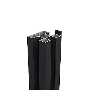 Boston alu H paal 7,5x7,5x300 cm RAL9005 incl. alu afwerkingsprofiel 4x24 mm