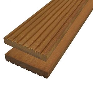 Bangkirai terrasplank glad/grof Basic 2,5x14,5x274 cm bruin
