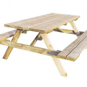 Elephant picknicktafel verduurzaamd vuren FSC 160x180x72 cm met opklapbare banken – als kit geleverd