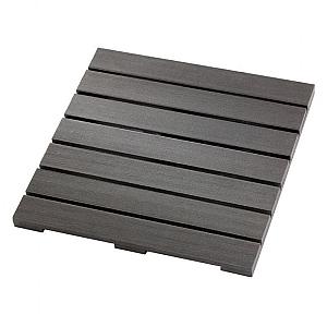 Elephant Click Terrastegel Houtcomposiet FSC/GRS 24x300x300 mm – 4 stuks Grijsmet Groeven en RVS Kli