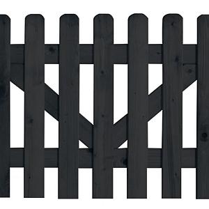 Elephant Poortje Vuren FSC Zwart Gelakt 3,2 x 100 x 80 cm – Vlak Geschaafde Lamellen