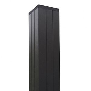 Elephant Paal Modular Zwart – Gepoe­dercoat Aluminium 6,8 x 6,8 x 270 cm (Geassembleerd) voor Scherm