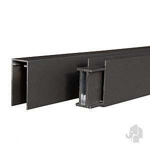 Elephant onder- en bovenregel Mix&Match verticaal zwart gepoedercoat 2,5x5x180 cm (3 stuks)