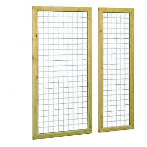 Grenen betonijzertrellis met maas 7,5 x 7,5 cm, in raamwerk 4,4 x 6,8 cm, 60 x 180 cm, groen geïmpre