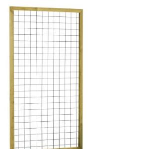 Eco gaastrellis met maas 7,5 x 7,5 cm, in grenen raamwerk 4,5 x 4,5 cm, 90 x 180 cm, groen geïmpregn