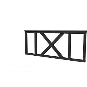 Hekwerk met kruis douglas type A, 178,5 x 73 cm, zwart geïmpregneerd.