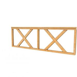 Hekwerk met kruis douglas type B, 228,5 x 73 cm, onbehandeld.