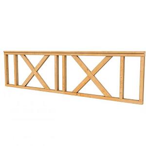 Hekwerk met kruis douglas type C, 278,5 x 73 cm, onbehandeld.