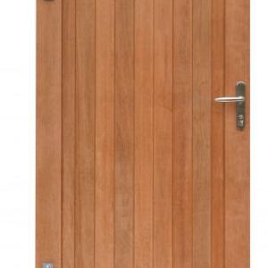 Hardhouten enkele toegangspoort, verticaal, 100 x 180 cm. Incl. beslag.