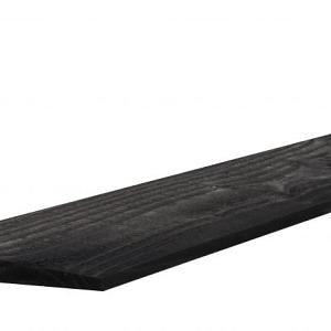 Douglas Zweeds rabat 1 zijde geschaafd, 1 zijde fijnbezaagd 1,0-2,1 x 16,5 x 500 cm, zwart gedompeld
