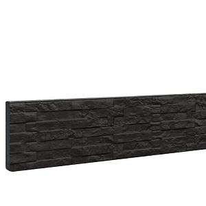 Betonplaat dubbelzijdig leisteenmotief 36 x 3,5 x 184 cm, antraciet gecoat.