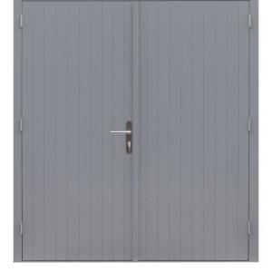 Hardhouten dubbele dichte deur Prestige, 202 x 221 cm, grijs gegrond.