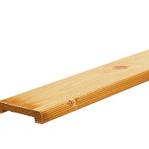 Vuren geschaafde afdeklat met sponning (6,2 cm) 1,9 x 9,6 x 181,5 cm t.b.v. recht en toogscherm, gro