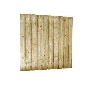 Jumboscherm geschaafd vuren 21-planks 15 mm, 180 x 180 cm – Recht Verticaal, Groen Geïmpregneerd