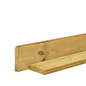 Grenen profielplank 2,8 x 14,5 x 200 cm, groen geïmpregneerd